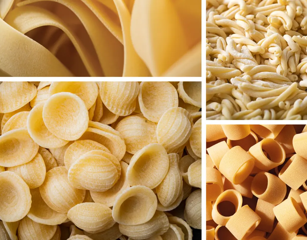 Italian bronze cut pasta shapes