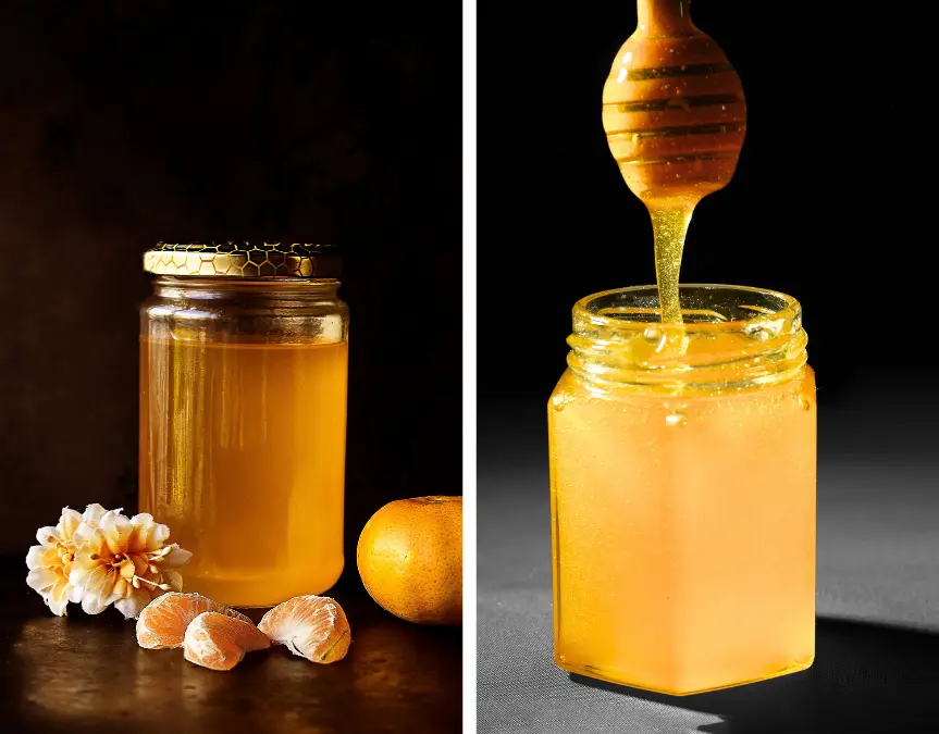 golden raw liquid honey