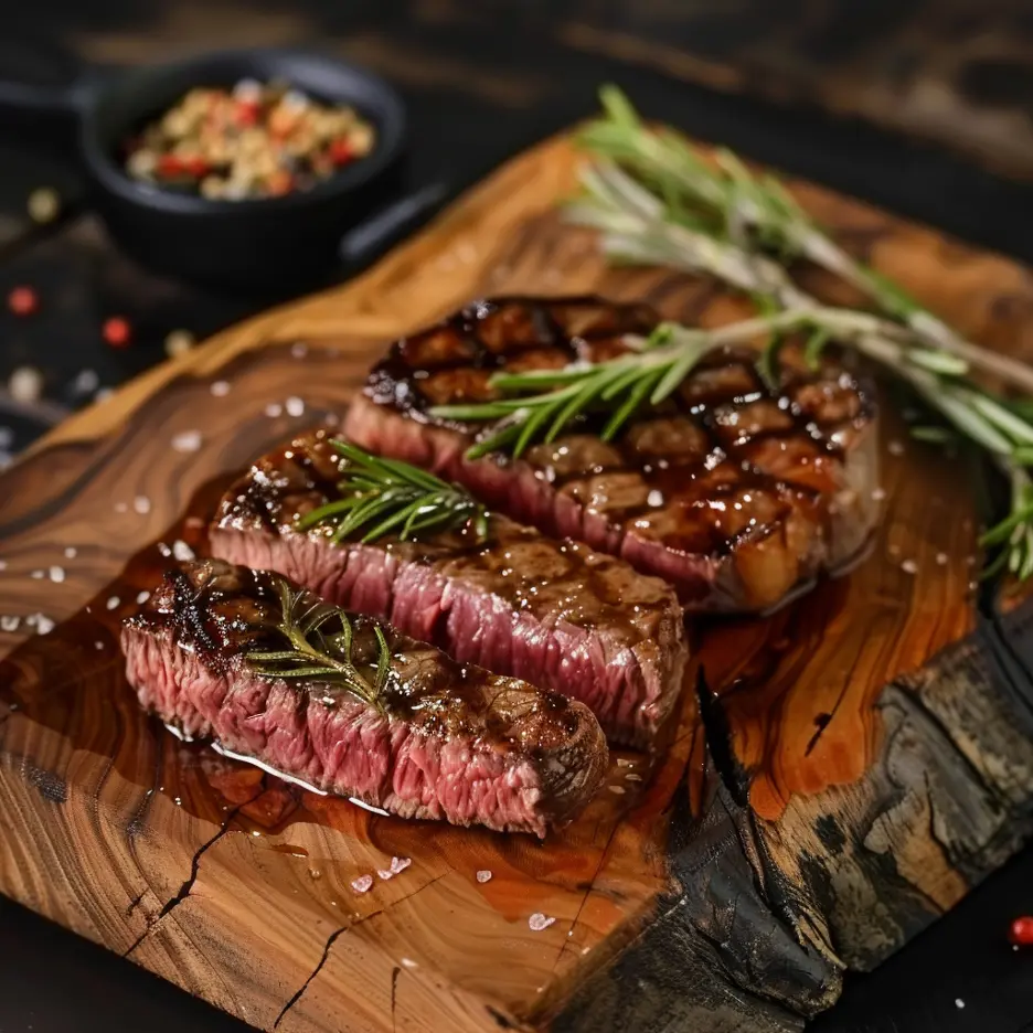 Pusateri's dry-aged beef steak on plate