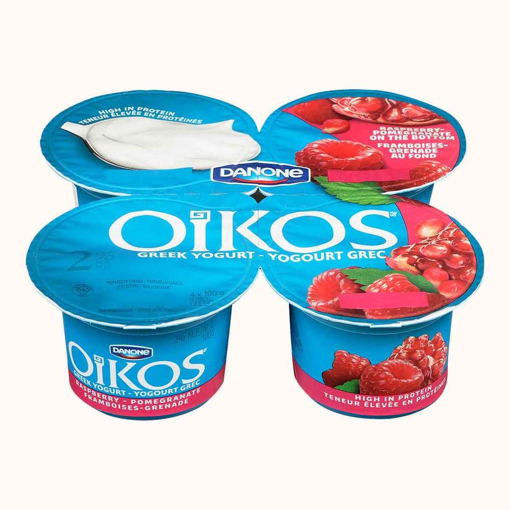 Oikos Rasperry Pomegranate Greek Yogurt 4X100G