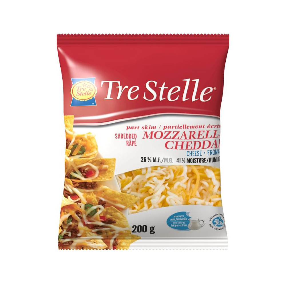Tre Stelle Shredded Mozzarella And Cheddar 200G