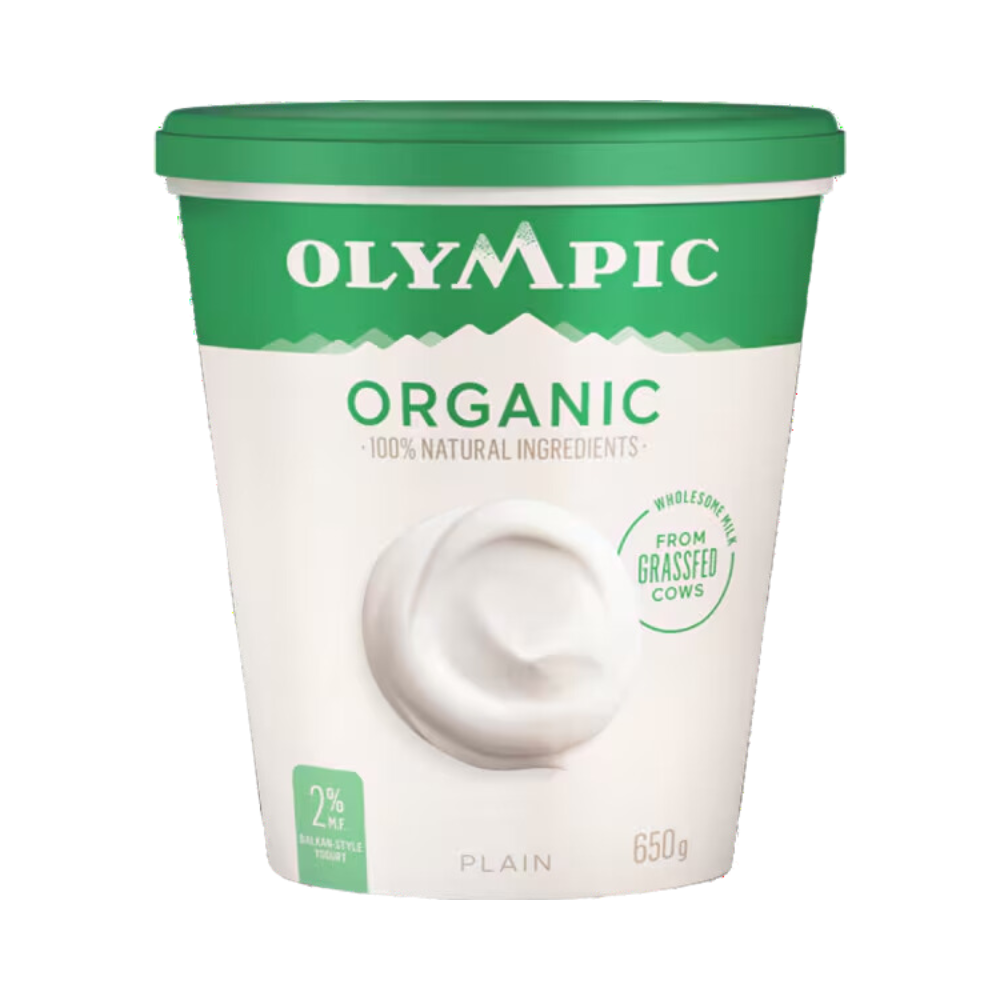 OLYMPIC 2% ORGANIC PLAIN GREEK YOGURT 650G