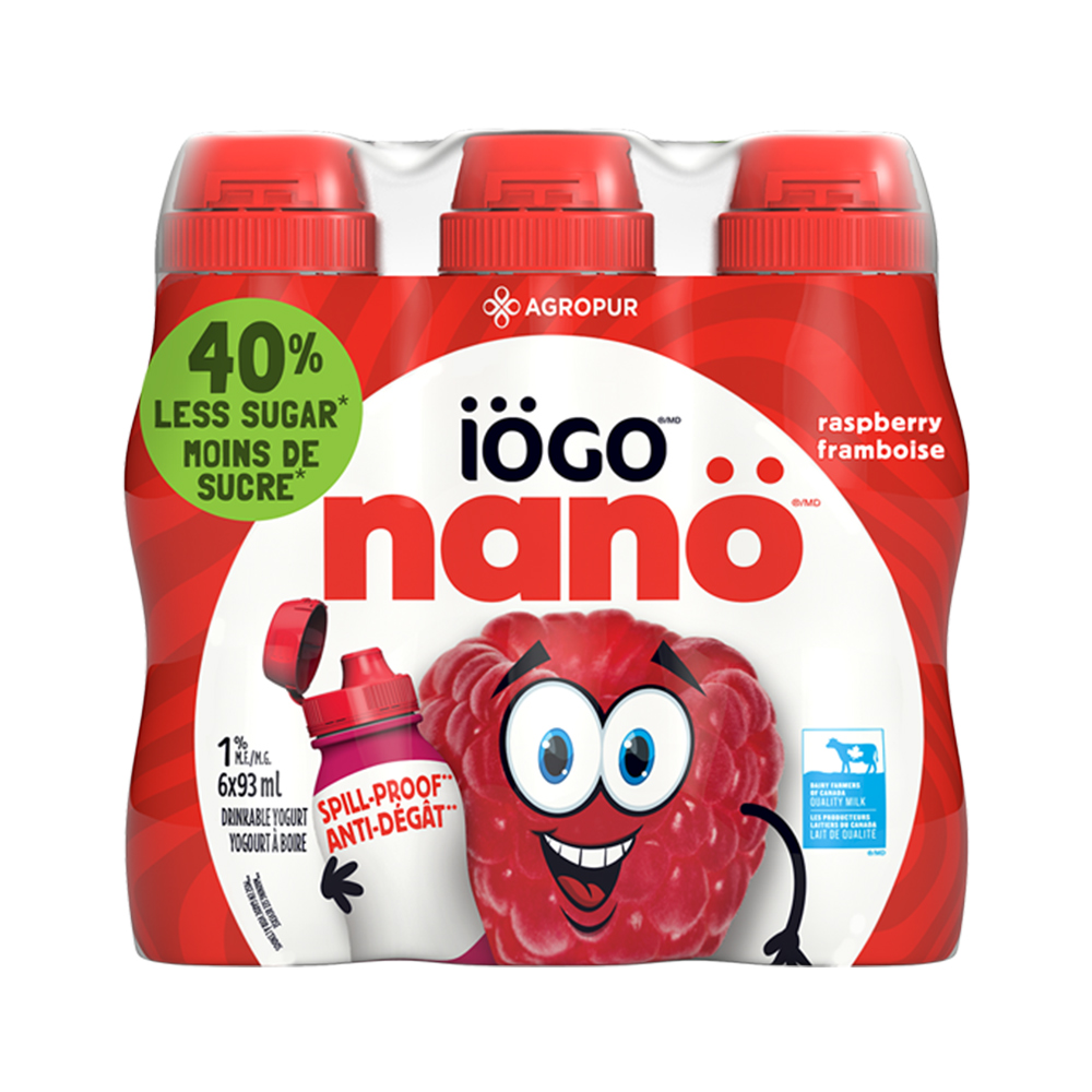 IOGO NANO RASPBERRY YOGURT DRINK 6X93ML