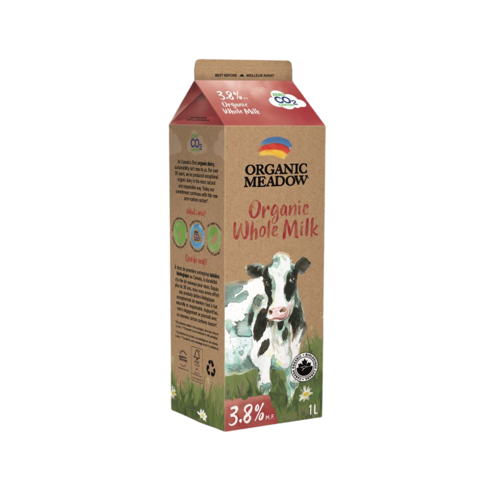 Organic Meadow 3.8% Milk 1L