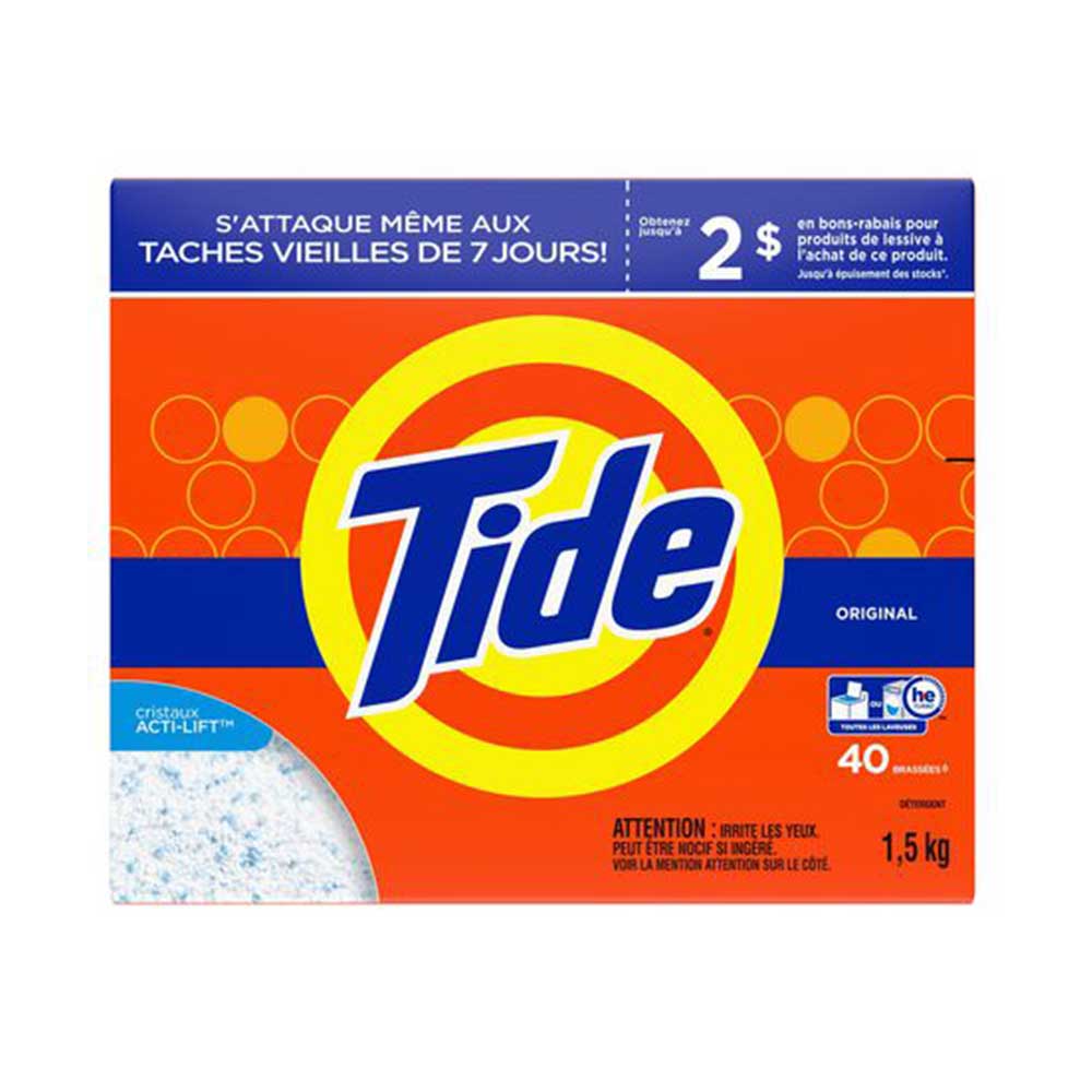 Tide He Powder Laundry Detergent Original 1500G