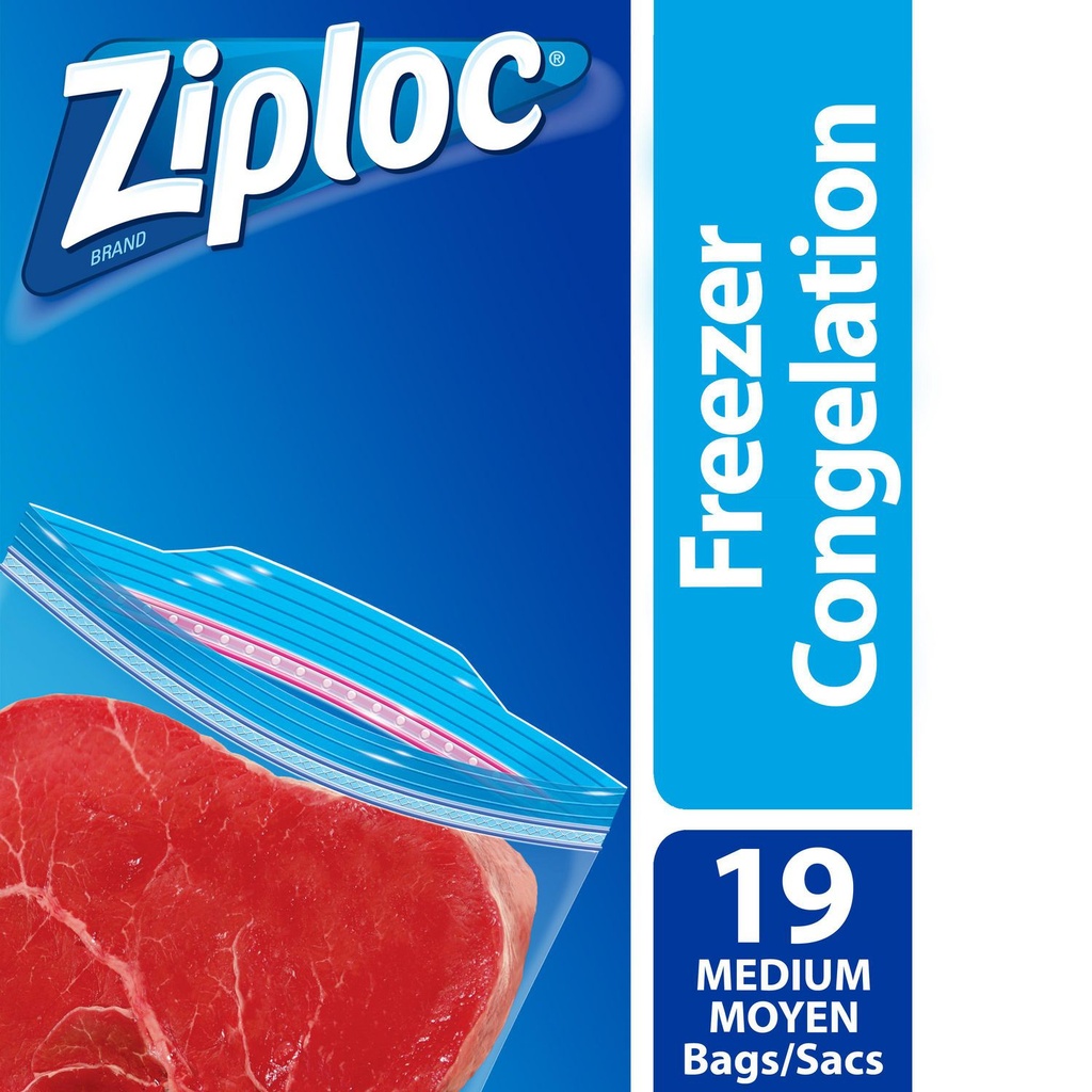 Ziploc Freezer Bags Medium 19Ea