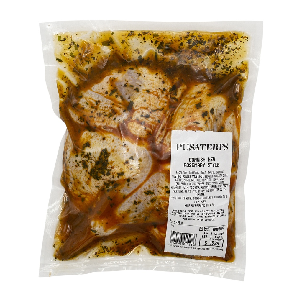 Cornish Hen Butterfly Rosemary Style 1.5lb