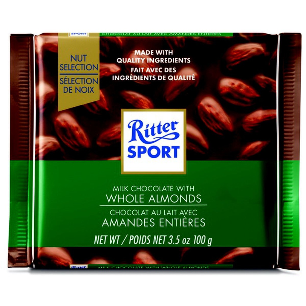 Ritter Milk Chocolate With Almonds 100g