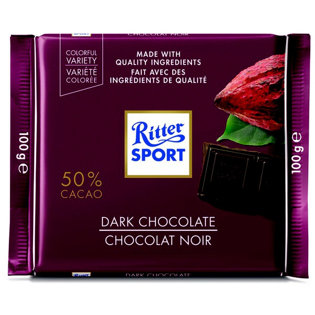 Ritter 50% Cocoa Dark Chocolate 100g