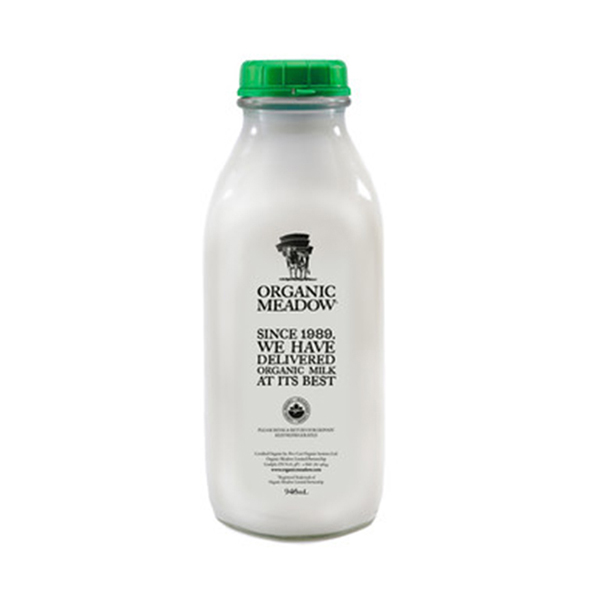 ORGANIC MEADOW 1% MILK GLASS 946ML