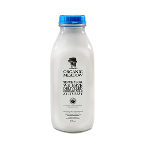 ORGANIC MEADOW 2% MILK GLASS 946ML
