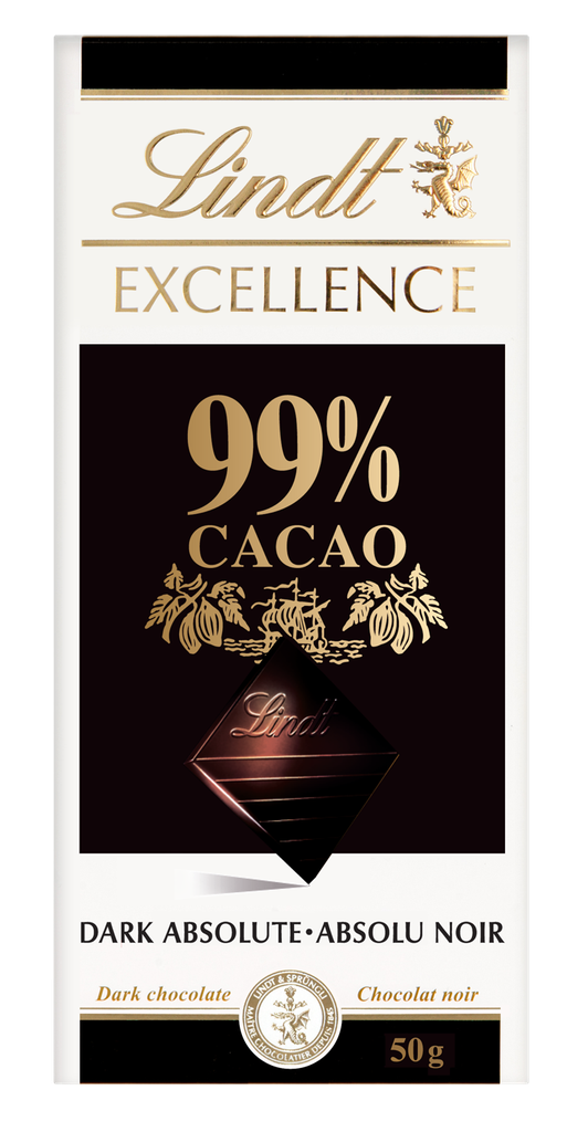 Lindt Excellence 99% Cocoa Dark Chocolate Bar 50g