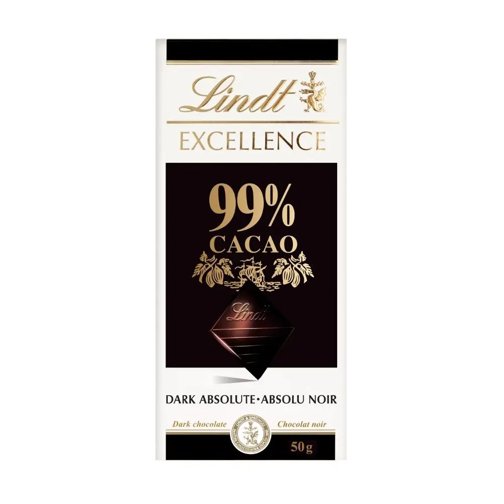 Lindt Excellence 99% Cocoa Dark Chocolate Bar 50g