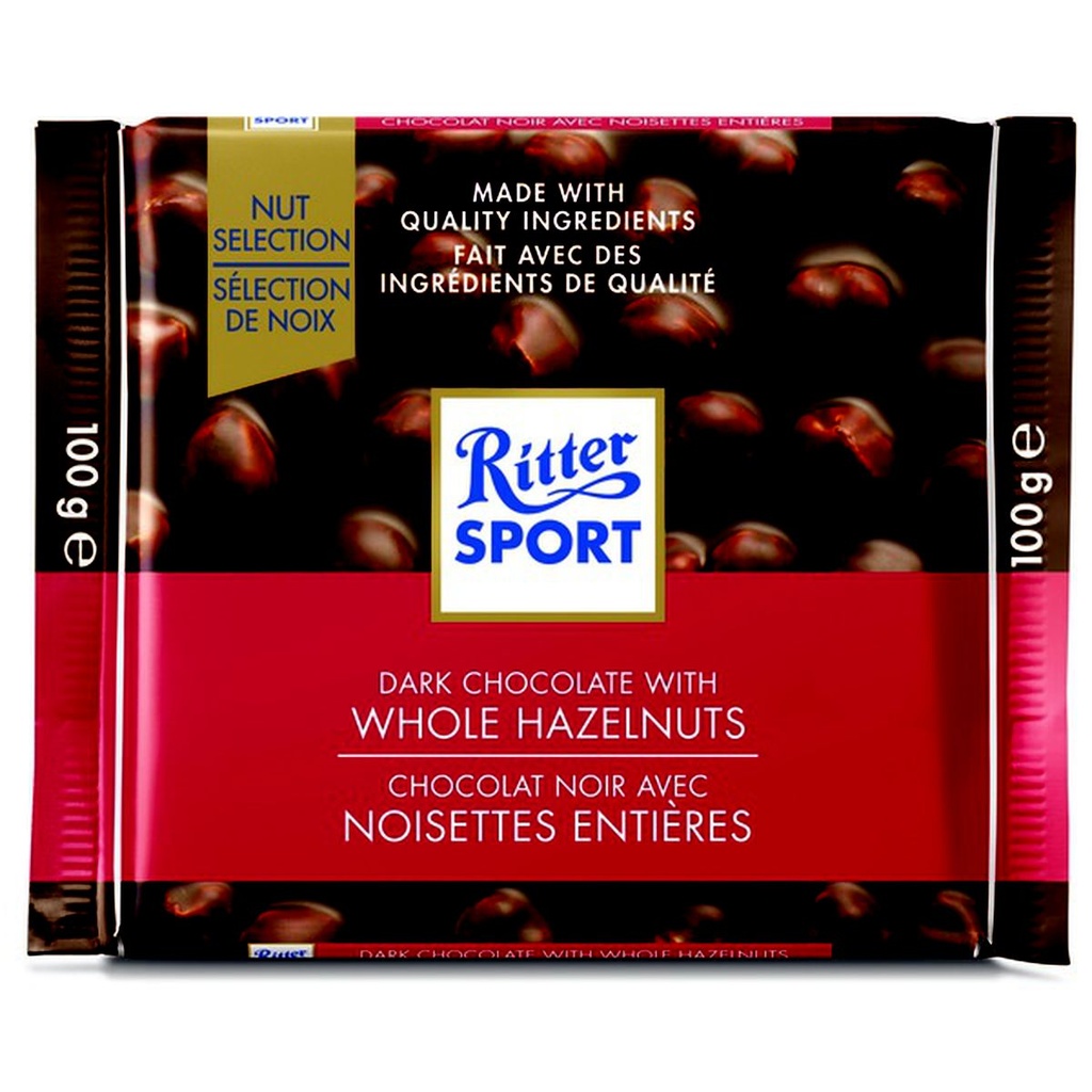 Ritter Dark Chocolate Whole Hazelnuts 100g