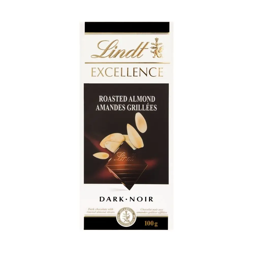 Lindt Excellence Roasted Almond Dark Chocolate 100g