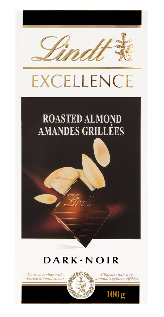 Lindt Excellence Roasted Almond Dark Chocolate 100g