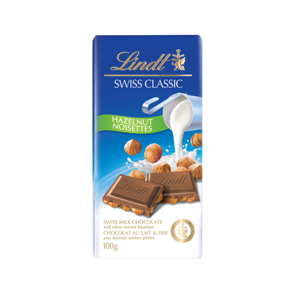 Lindt Swiss Milk Rsn Hzlnt 100g