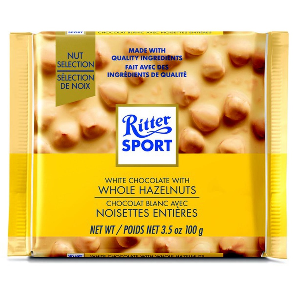Ritter White Chocolate With Hazelnuts 100g