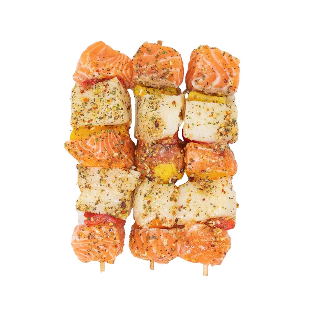 Pusateri's Salmon & Seabass Kebobs 1lb