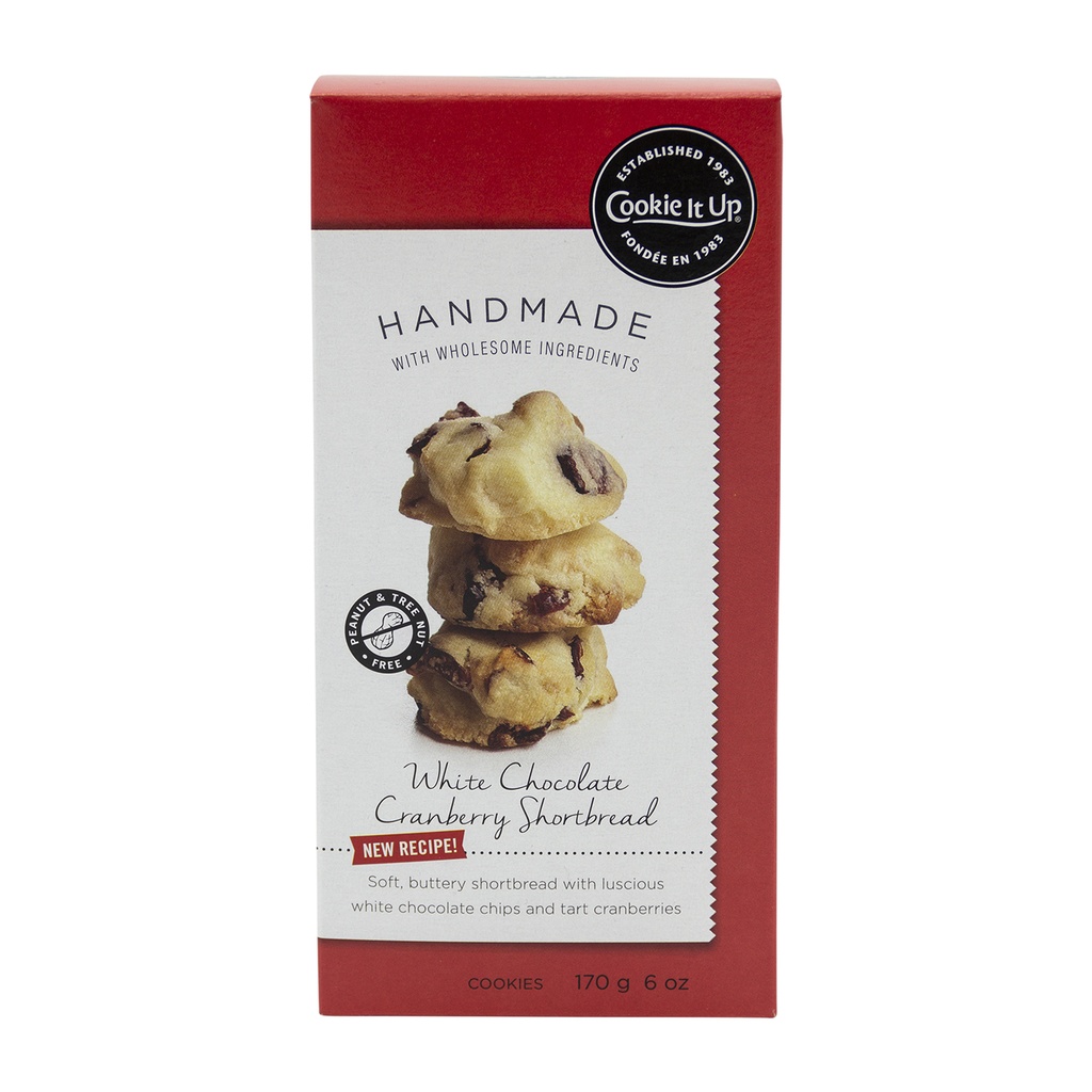 COOKIE IT UP WHITE CHOCOLATE CRANBERRY SHORTBREAD, 170G