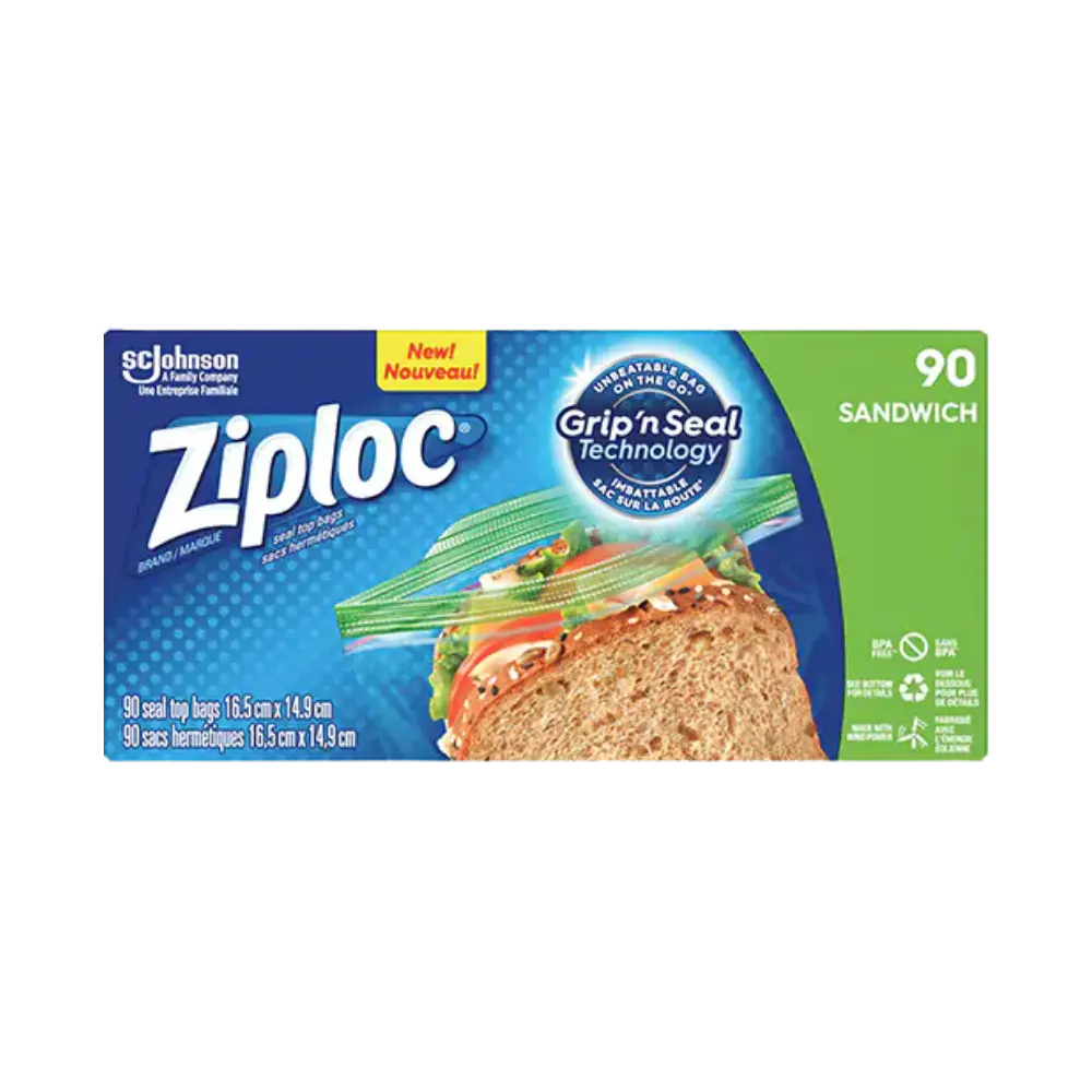 Ziploc Sandwich Bags 90Pc