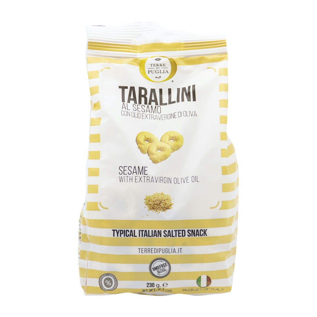 Terre Di Puglia Tarallini Sesame With Extravirgin Olive Oil 230G 
