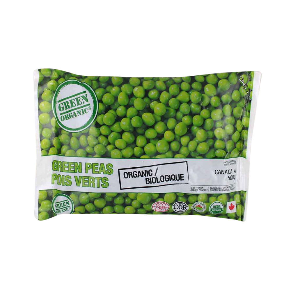 Green Organic Frozen Peas 500G