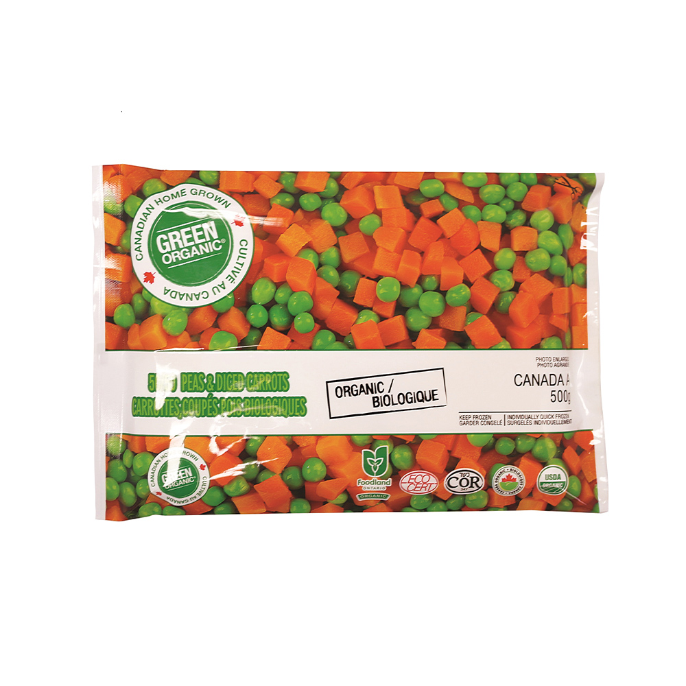 Green Organic 50/50 Peas & Diced Carrot 500G