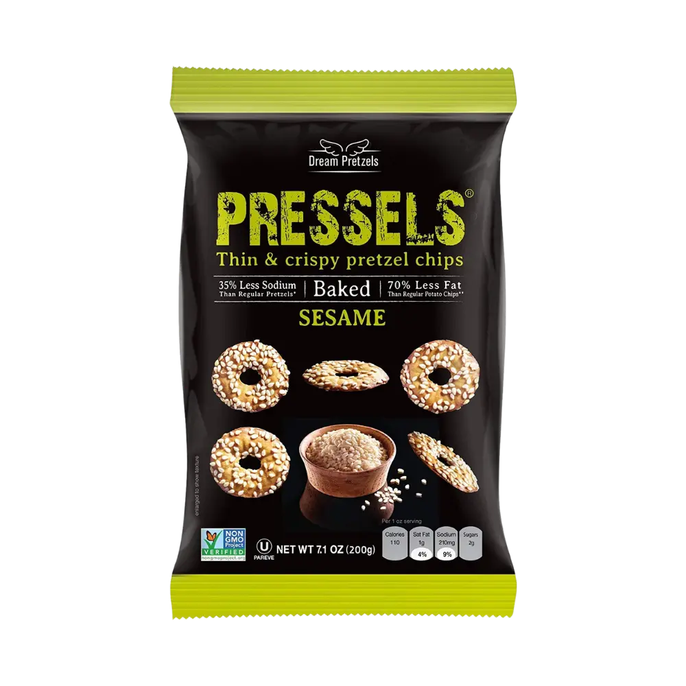 Pressels Thin & Crispy Sesame Pretzel Chips 200G