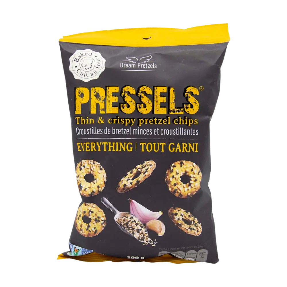 Pressels Thin & Crispy Everything Pretzel Chips 200G