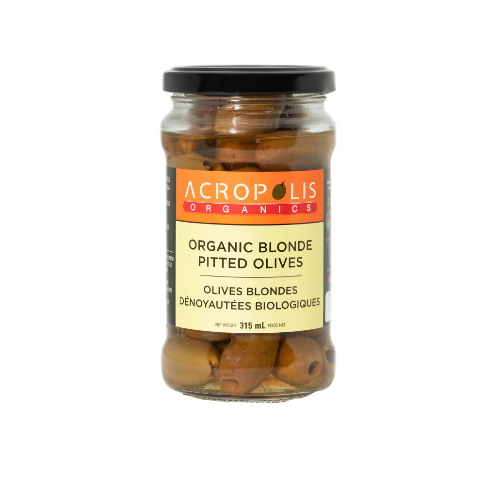 Acropolis Organic Blonde Pitted Olives 315Ml