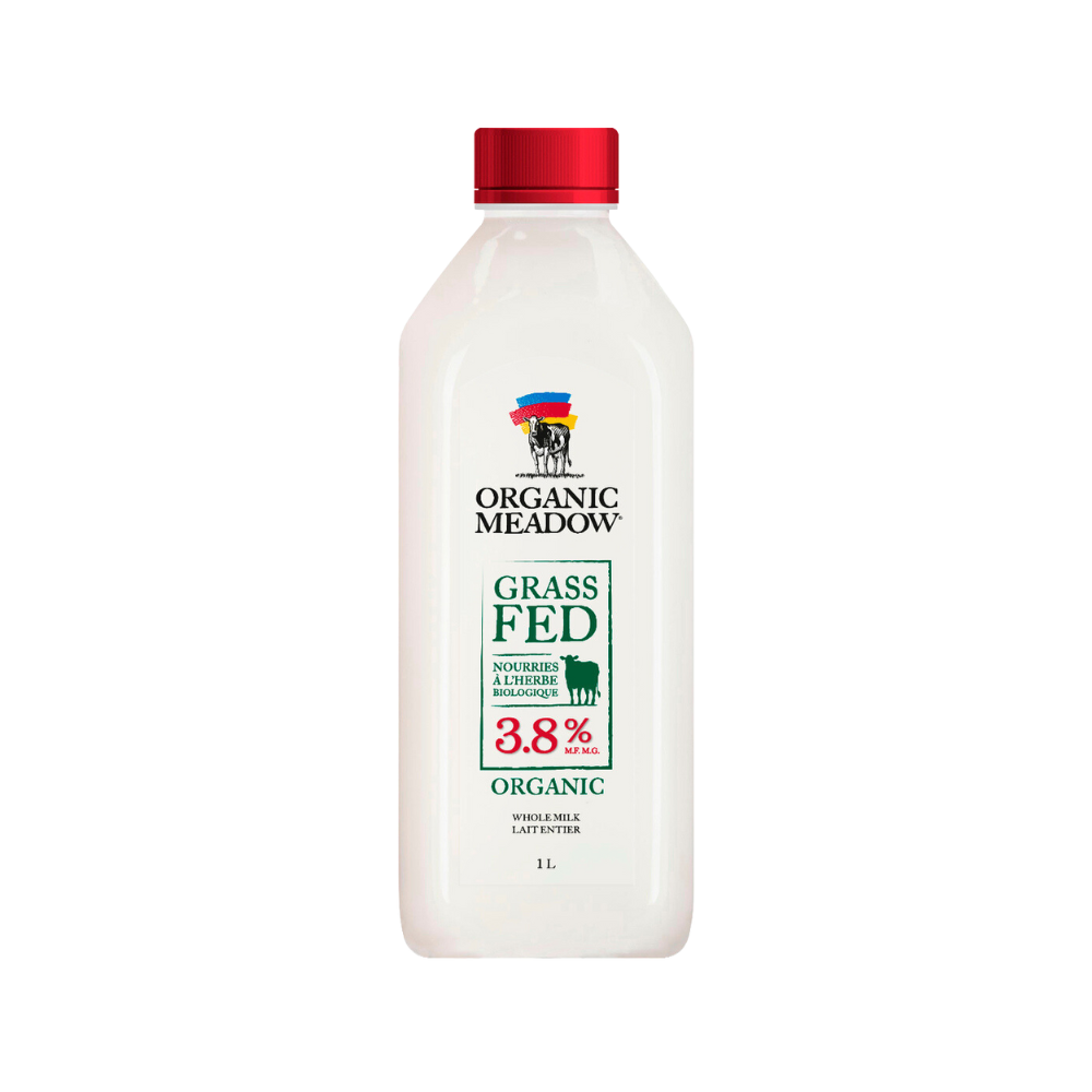 ORGANIC MEADOW GRASS FED 3.8% MILK 1L