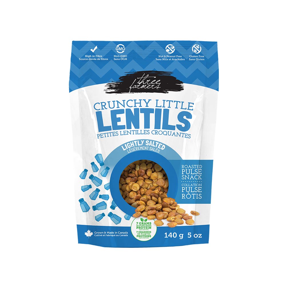 THREE FARMERS CRUNCHY LENTILS- LIGHTLY SALTED