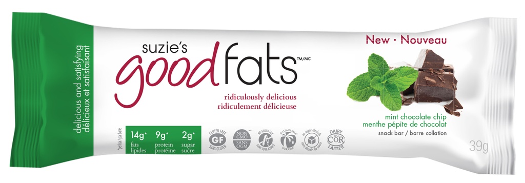 Love Good Fats Mint Chocolate Chip Snack Bar 39G