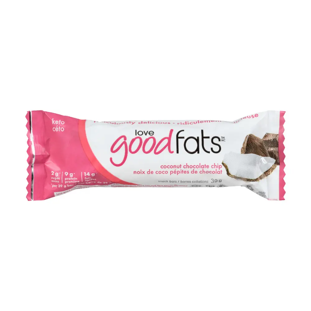 Love Good Fats Coconut Chocolate Chip Snack Bar 39G