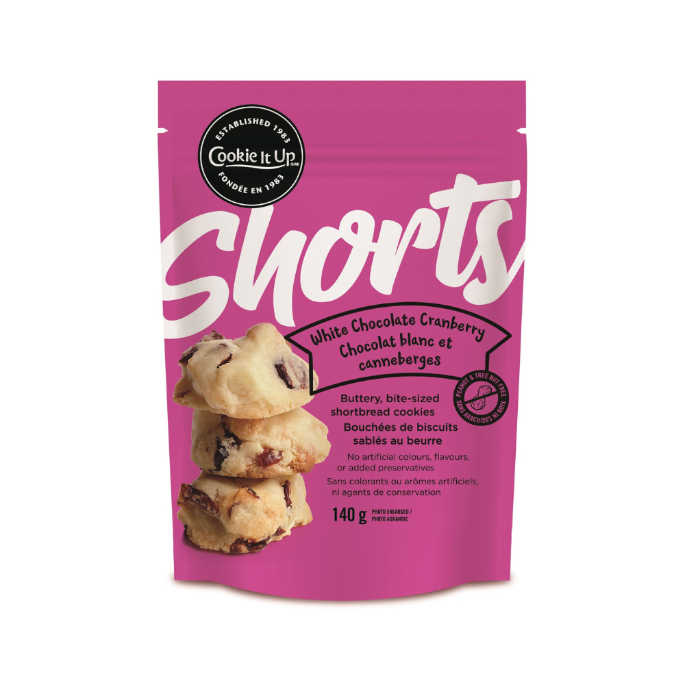 Cookie It Up White Chocolate Cranberrry Shorts 140G