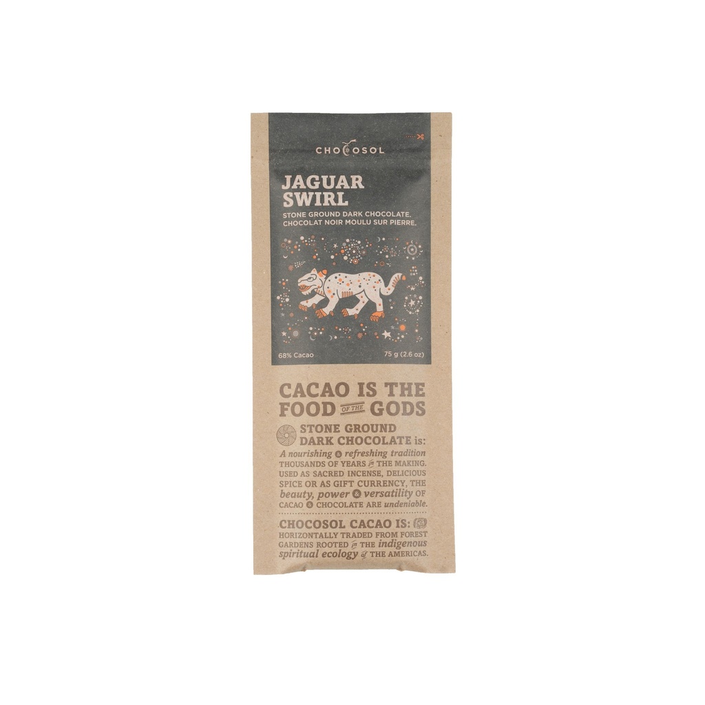 Chocosol Jaguar Swirl Dark Chocolate Bar 75g