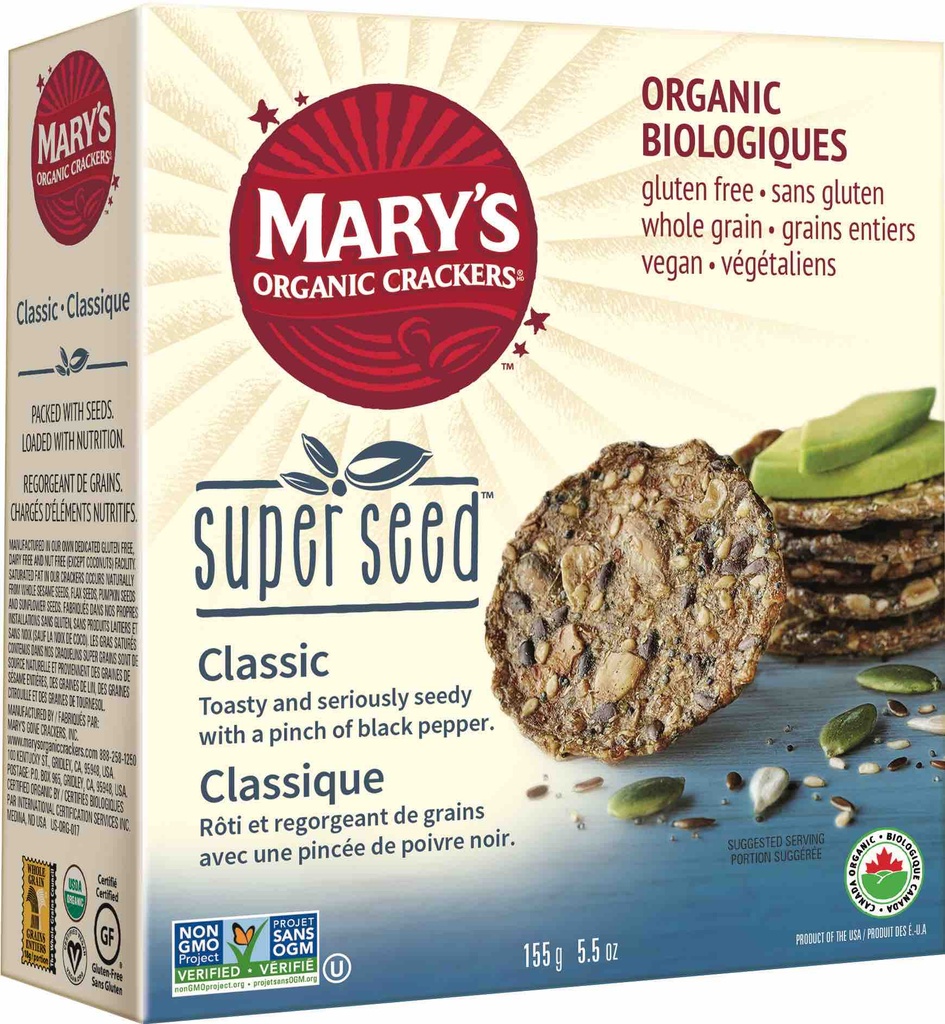 Marys Organic Classic Superseed Cracker 155G