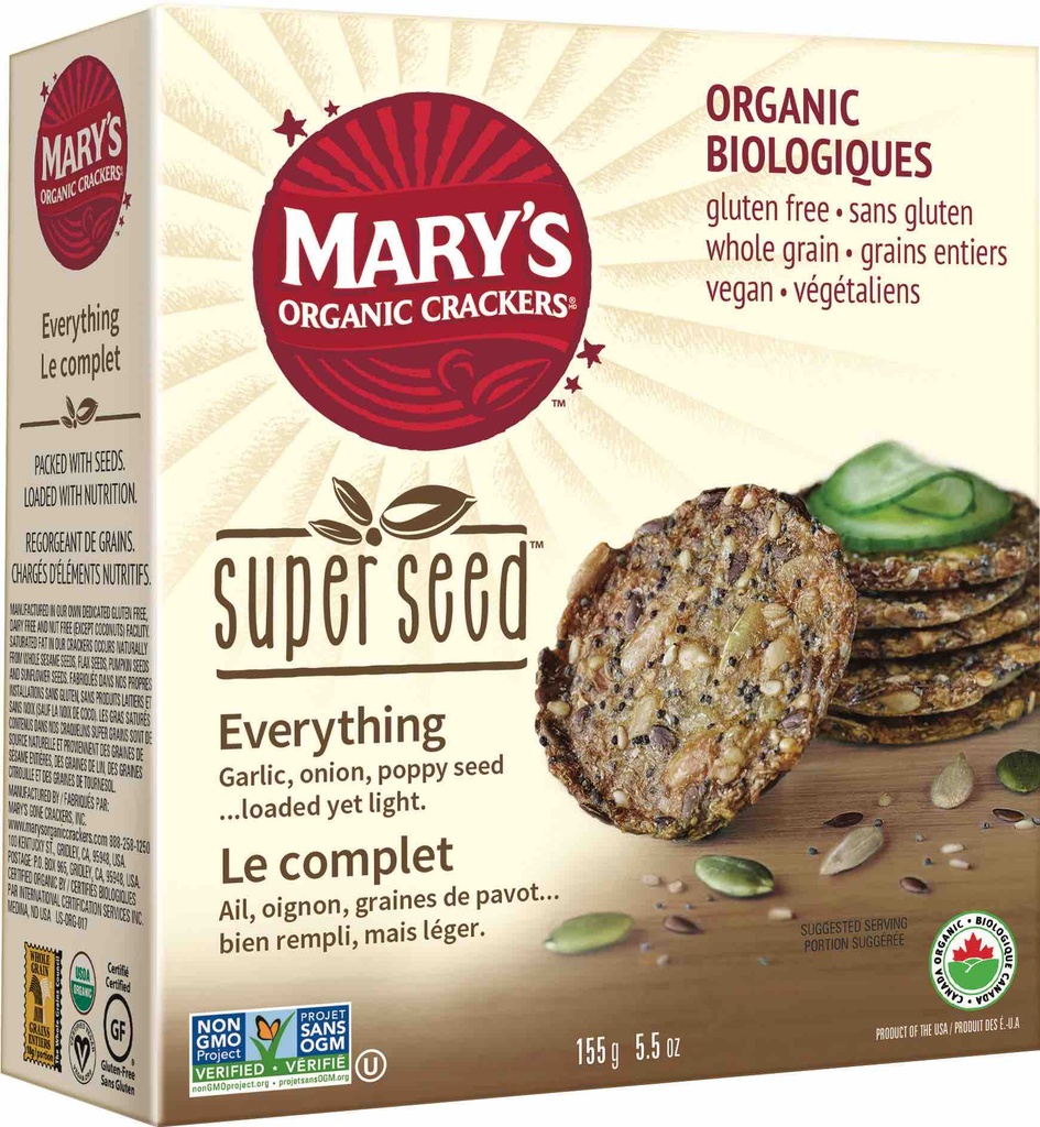Marys Organic Everything Superseed Crackers 155G