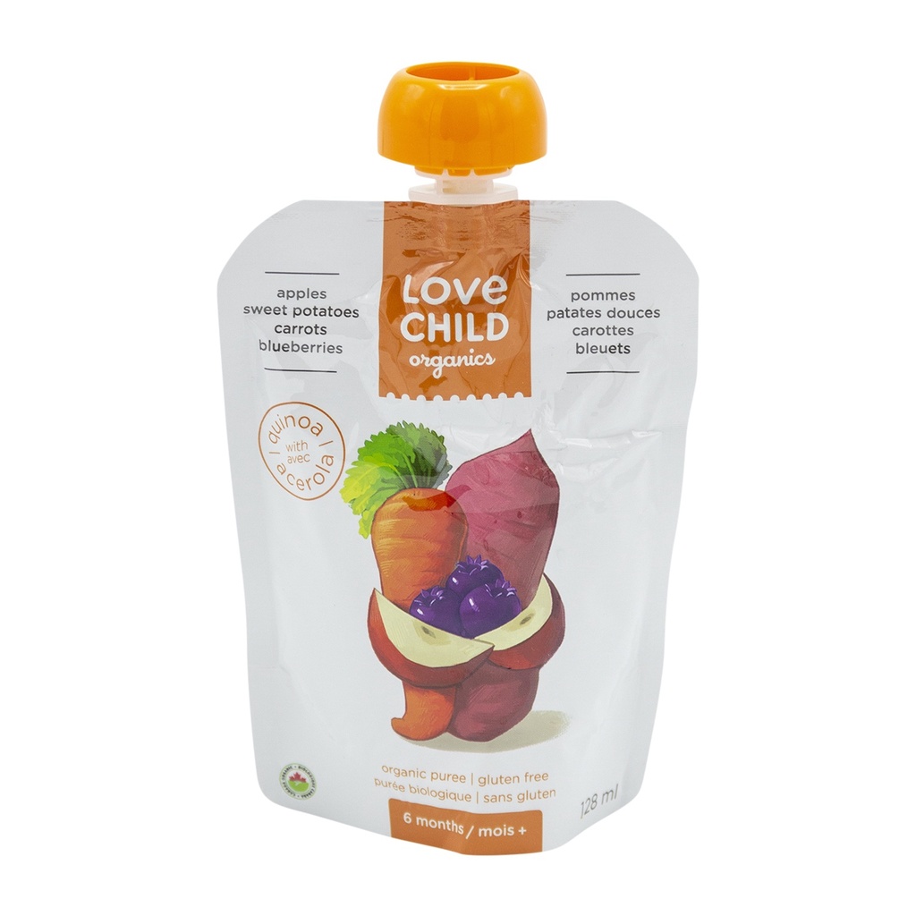 Love Child Organics Apples, Sweet Potatoes, Beets & Cinnamon Puree 128Ml