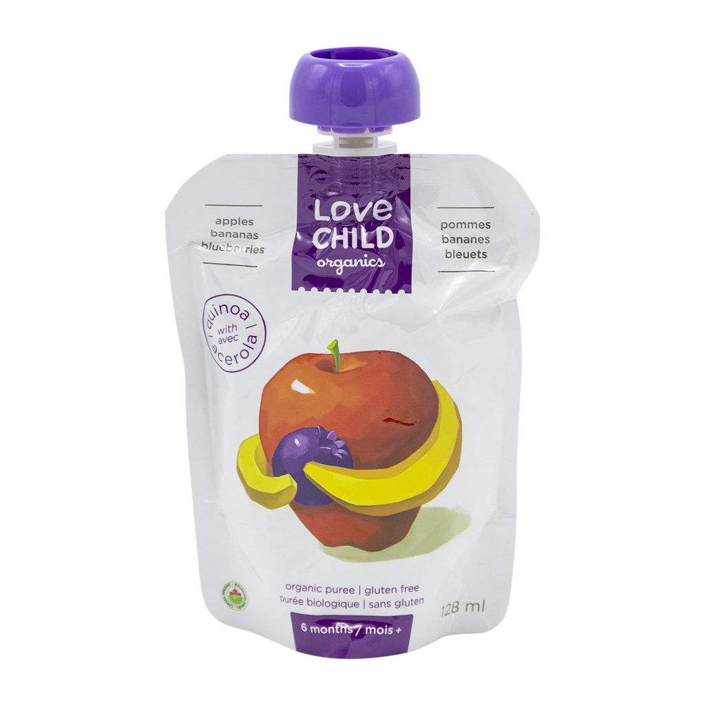 Love Child Organics Apples, Bananas & Blueberries 128Ml