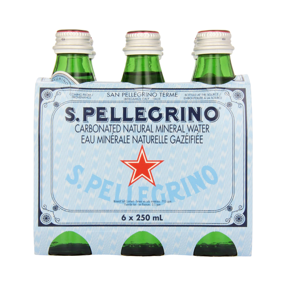 SAN PELLEGRINO SPARKLING WATER 250ML 6 PACK - 04150880035