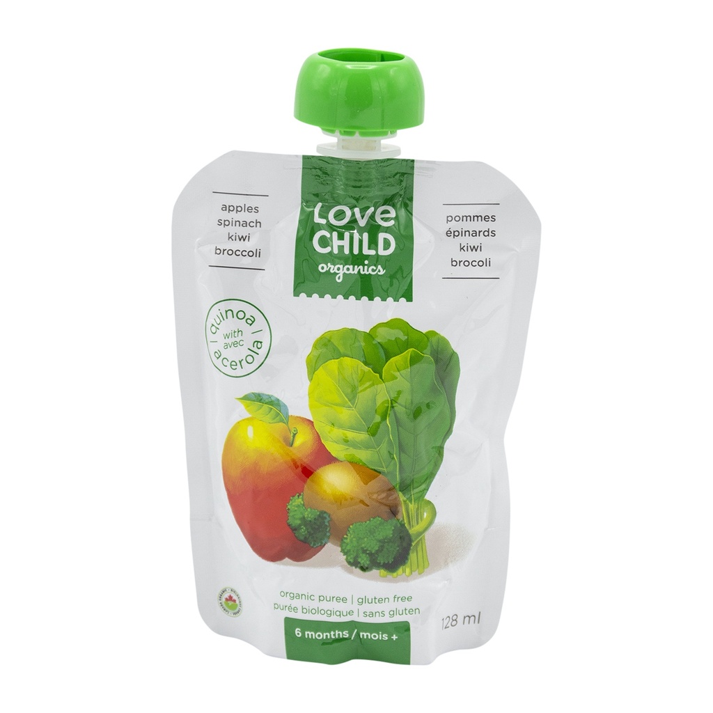 Love Child Organics Apples, Spinach, Kiwi & Broccoli 128ml