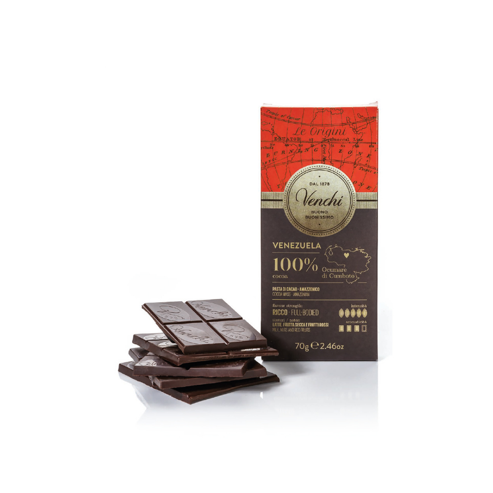 Venchi Dark Chocolate Bar 100% 70g