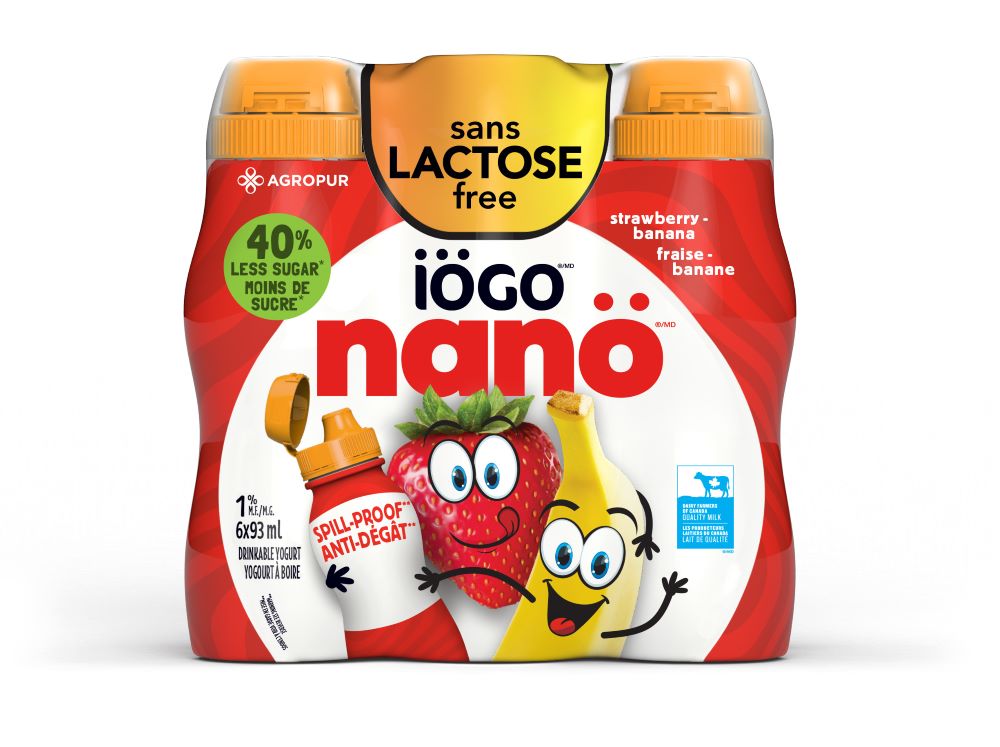 IOGO NANO DRINKABLE YOGURT 1% STRAW-BAN LACTOSE FREE