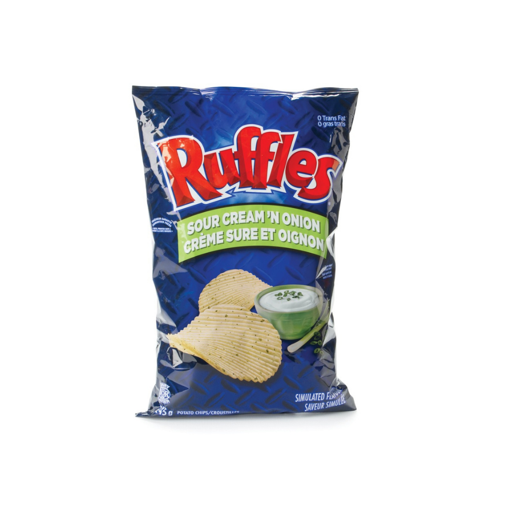 Ruffles Sour Cream & Onion Potato Chips 200G