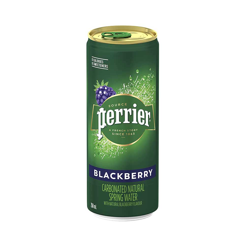 Perrier Sparkling Blackberry Water Slim Can 250Ml