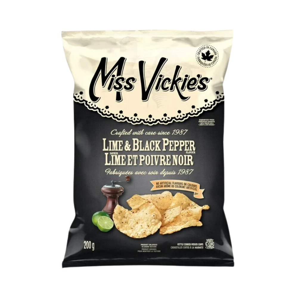Miss Vickie's Lime & Black Pepper Potato Chips 200G