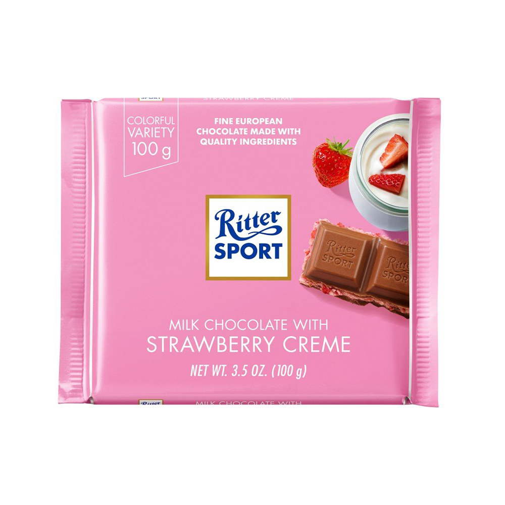 Ritter Sport Strawberry Creme Chocolate Bar 100g