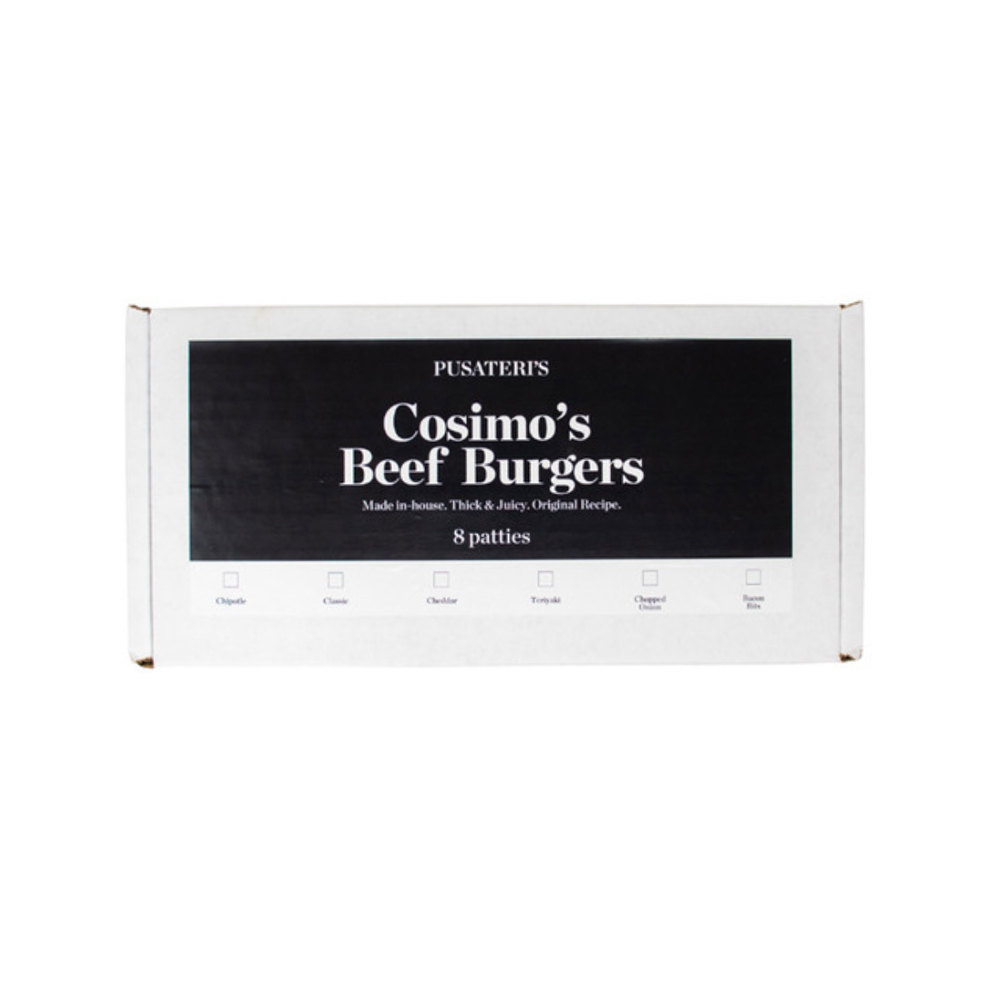 Cosimo's Beef Maple Chipolte Frozen Burger Box 2.75lb